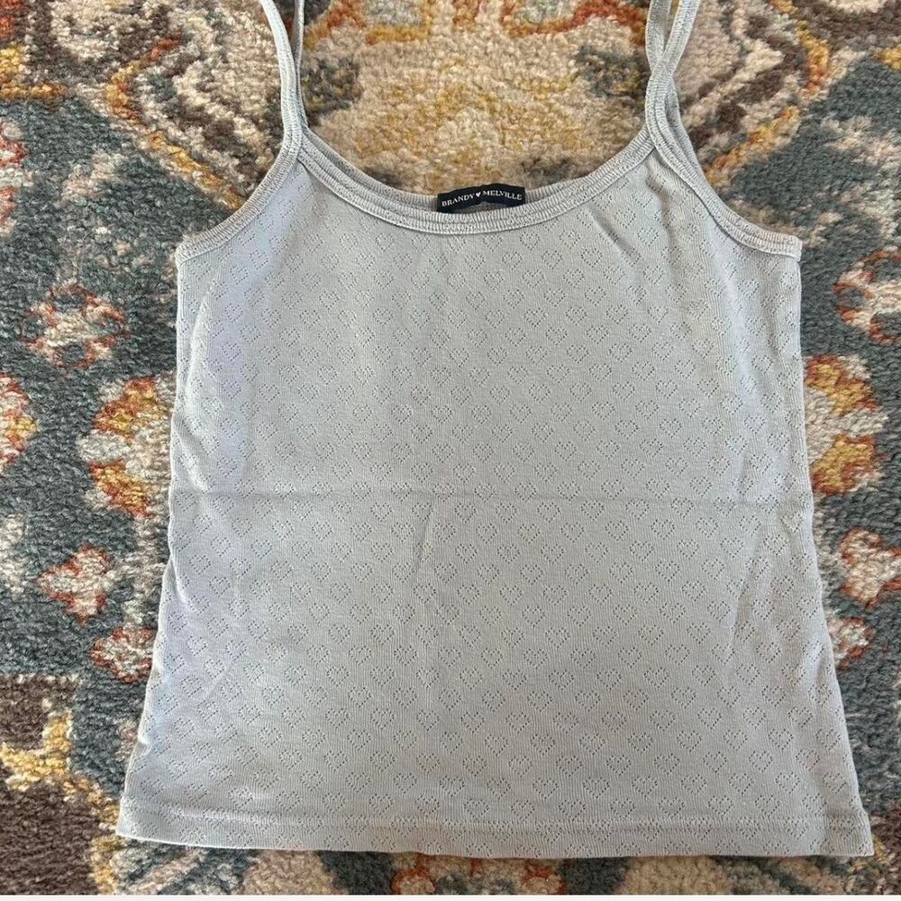 Brandy-melville Women's Blue and Grey Vest